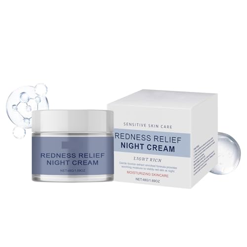 Crema de Noche Hidratante Calmante: Favorece la Tolerancia de Las Pieles Sensibles, Reduce El Enrojecimiento e Hidrata Durante la Noche(1pcs)