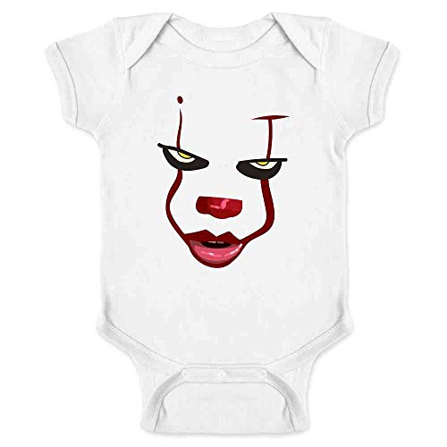 Image of Pop Threads Clown Face Horror Scary Movie Halloween Spooky Infant Baby Boy Girl Bodysuit