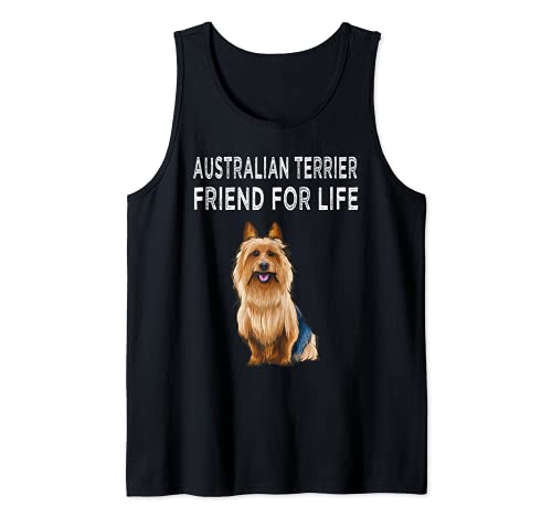Australian Terrier Friend For Life Dog Friendship Tank Top, Black