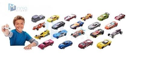 Image of Exclusive Collection of Toy Vehichals Metal Die Cast Mini Derby Racers Series Small Movie Vehicles Cars Play Set 20 Pcs Multicolor (Hot Wels Play Set 20 Pcs)