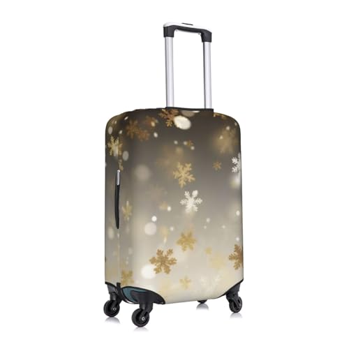 Gold Silk Christmas Print Luggage Suitcase Covers Elastic Washable Luggage Protector Luggage Covers For Suitcase3