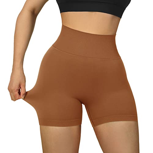 Image of SUUKSESS Women Seamless Booty Shorts Butt Lifting High Waisted Workout 3 inch