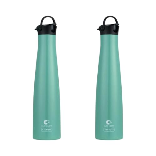 Image of Clay Craft Vacbott Vega Double Walled|18 Hours Hot and 24 Hours Cold Water Bottle Vacuum Insulated|Flask Bottle 650ml|2 Pcs|Home|Kitchen|Hiking|Travel Bottle|BIS Certified|1Year Limited Warranty