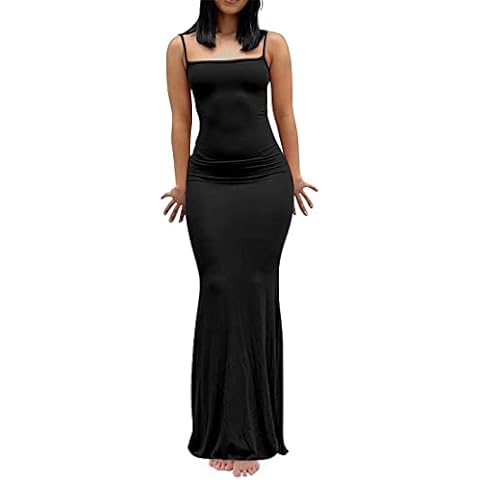Vestido Largo Ajustado con Tirantes de Fiesta VEMOW Cover