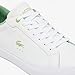 Lacoste Womens Powercourt Sneaker, WHT/LT GRN, 6.5