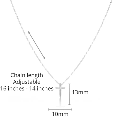 925 Sterling Silver Faith Diamond Cross Necklace for Girls. Ideal for Baptism, First Communion Gifts, Quinceañera, Flower Girl and Bridesmaid Gifts - Adjustable Faith Jewelry3