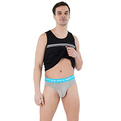 Image of U.S. Polo Assn. Men Logo Waistband Cotton Stretch IYAH Briefs - Pack of 2