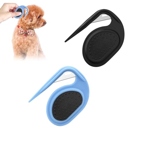 Pet Knotting Comb 2pcs Knotting Comb for Dog Knotting Comb for Cat Pet Dematting Comb – Hair Removal Massaging Brush Safety Deshedding Blades Knives (Color : 2pcsD)