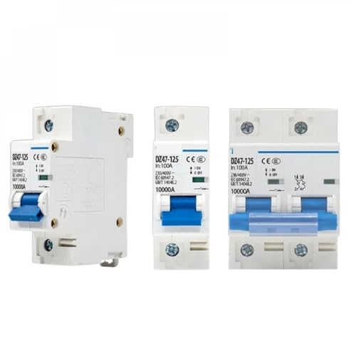 Disjoncteur monophasé 100A DZ47-125 2P avec protection RCD 230V pour tableau électrique