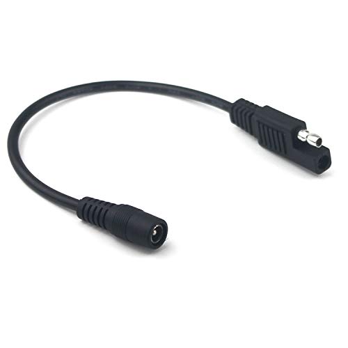 Taikuwu Enchufe SAE a DC5.5 x 2.1 mm hembra convertidor cable, conector SAE a DC para coches, motocicletas, paneles solares de baterías solares RV conectar cables (24 cm) Cover
