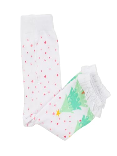 Image of RuffleButts Baby Girls Patterned Footless Ruffled Tights - Ruffle Tights | For Female Infants And Toddlers, Everyday Wear, Special Occasion Outfits, Layering Essential