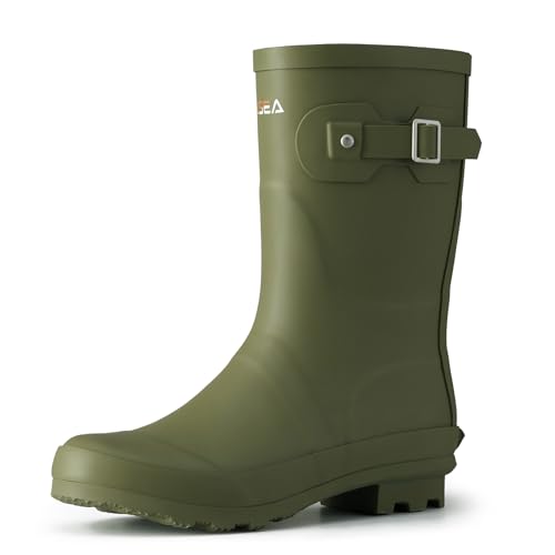 HISEA Mid Calf Rubber Rain Boots