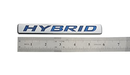 Image of 2X Hybrid Emblem 3D Metal Left n Right Door Fender Tailgate Badge Sticker Logo Nameplate for Universal Hybrid Car Truck (Chrome Blue)