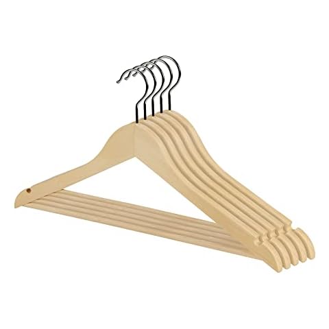 Better to U 17.5" Wooden Hangers for Clothes, Clothing, Dress, Coat, Jacket, Suit (Nature Without Painting 10pcs) Cover