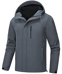 Huayuzh Chaqueta softshell para hombre, chaqueta d...: Cálida comodidad: resistente al viento, tela impermeable que bloquea el aire frío y el forro polar cálido que te mantiene caliente en climas fríos Resistente al viento y al agua: la chaqueta softshell para hombre tiene un revestimiento repelente al a...