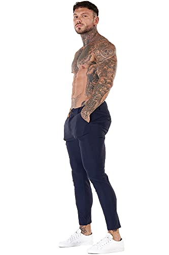 Gingtto Mens Casual Pants Slim Fit Stretch Chino Dress Pants For Men Blue Size 30 #TOP6