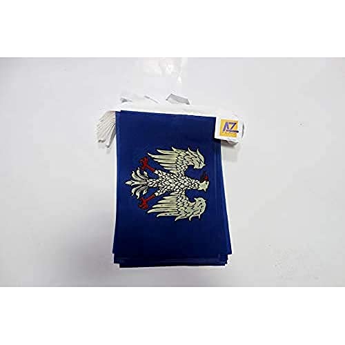 Image of AZ FLAG Friuli-Venezia Giulia 6 meters BUNTING Flag 20 flags 9'' x 6'' - Italy - Italian Region STRING flags 15 x 21 cm