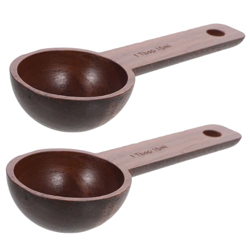 TOYMYTOY 2個木製コーヒースプーン 軽量で携帯便利 コーヒー豆 茶葉 砂糖計量用 天然木製耐久性 家用キッチンアクセサリー