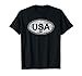 Autocollant ovale pour voiture avec drapeau des États-Unis T-Shirt