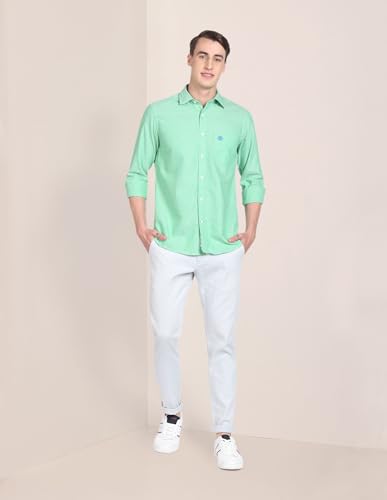 Image of U.S. Polo ASSN. Men's Solid Spread Collar Premium Cotton Oxford Tailored Fit Shirt