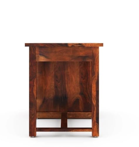 Image of Solid Sheesham Wooden Study Table & Desk with Drawer for Office and Home | Computer Laptop Table | Reading & Writing Desk | Laptop Desk (Honey B)