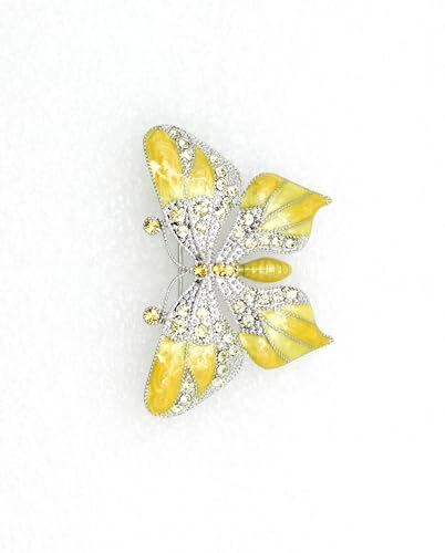 Image of Gorgeous Rhinestone Crystal Enamel Butterfly Pin Brooch