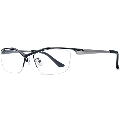 Image of FONEX Pure Titanium Glasses Frame Men Semi Rimless Square Eyeglasses Eyewear DTX416