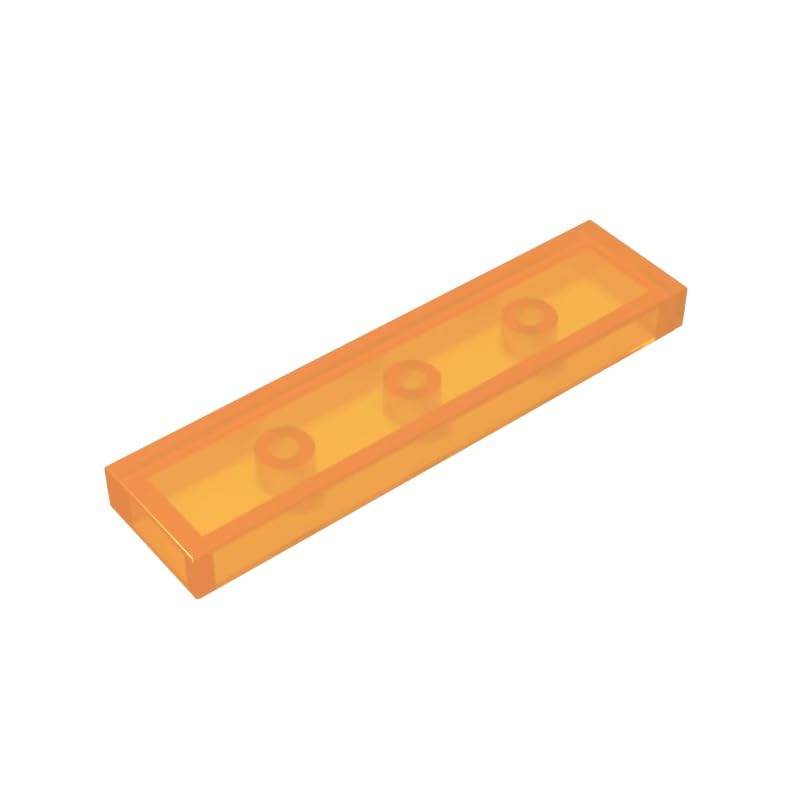 Gobricks 2431 Foundation Plate Tile 1x4 with Groove 50 Pieces GDS-563 Compatible with Lego Building Blocks Color:Trans Orange