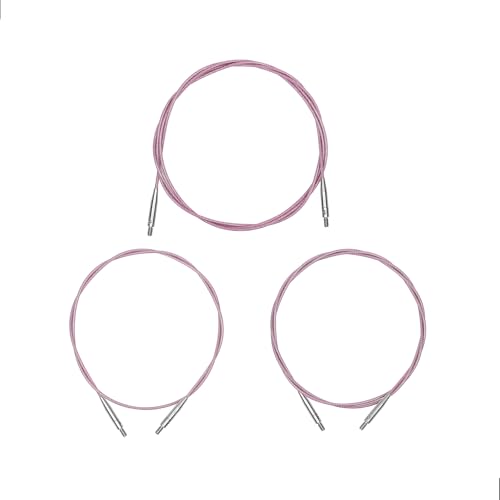 Guclud Options Interchangeable Circular Knitting Needle Cable 360 Swivel Flexible Cable Smooth Glide 3 Size 8 12 16