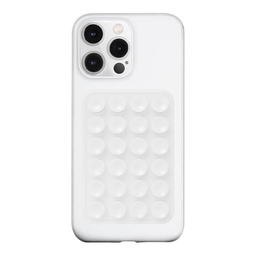 Image of LvShuLiangPin Anteel Silicone Suction Phone Case Mount, Silicon Adhesive Phone Accessory for Smartphones, Hands-Free Mirror Shower Phone Holder for Selfies, Tiktok Videos (Clear Glitter)