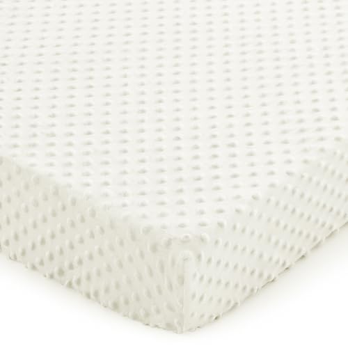 Entisn Baby Crib Sheets, 28 x 52 Inch Minky Dot Fitted Crib Mattress Sheet for Boys and Girls, Soft and Warm Fleece Nursery Bedding for Standard...