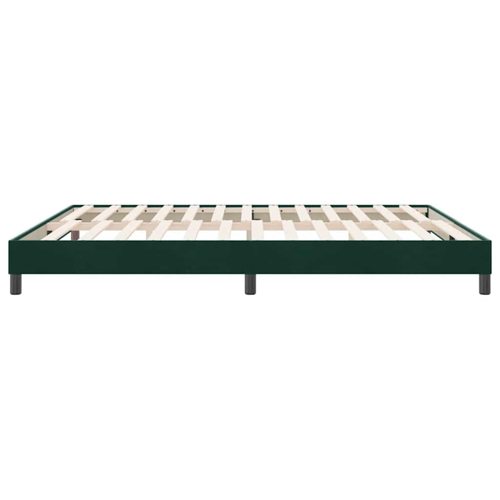 Samtbezug mit Lattenrost Boxspringbett Dunkelgrün 180x210 cm | Boxspringbett ohne Matratze Dunkelgrün 180x210 cm Samt Bettgestell mit Lattenrost Komfort Luxus Doppelbett