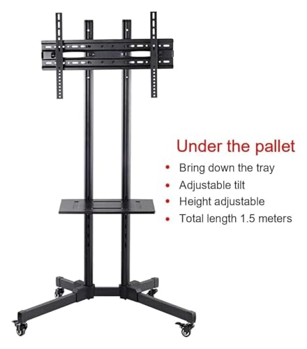 Soporte móvil para TV con ruedas, ajustable y resistente miniatura 2