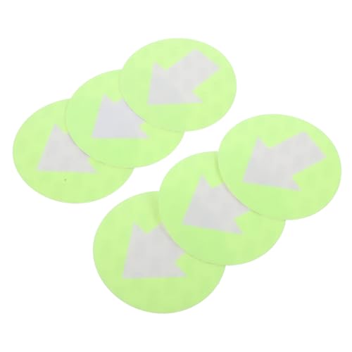 Outanaya 6pcs Reflective Arrow Direction Markers High Visibility PVC Outdoor Camping Direction Signs Fluorescent Green Stairway Guidance Stickers for Trails and Pathways