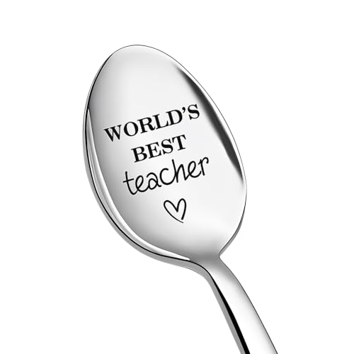 Cadeau de remerciement pour enseignant, femme, homme, cuillère pour enseignants, cadeaux de reconnaissance pour les enseignants, les meilleurs enseignants du monde, cuillère cadeau pour enseignant