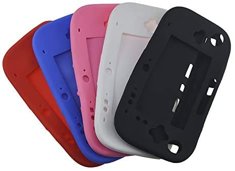 For WiiU Gamepad Controller Protective Soft Rubber Shell Case Cover WiiU Controller (Blue)