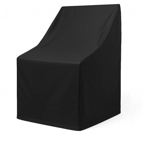 Outdoor Garden Chair Cover 420D Oxford Water-Repellent UV-Resistant Dustproof & Cold-Resistant Protective Cover with Elastic Hem Black 64×64×70/120 cm