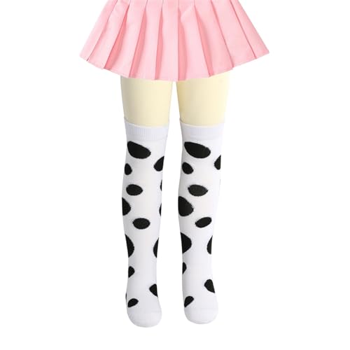 Sock,Kids Girls Thigh High Socks Japanese Vintage Big Pattern School Uniform Long Tube Socks Over Knee Stockings