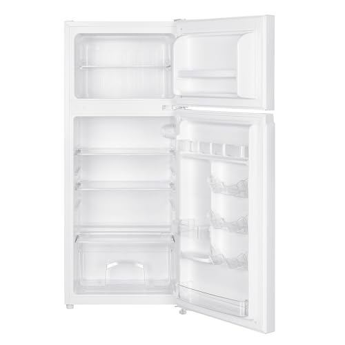 Image of Magic Chef 4.5-cu. ft. Mini Fridge with Freezer in White, Small Compact Refrigerator and Top Mount Freezer for Bedroom, Apartment, Dorm Room, Office