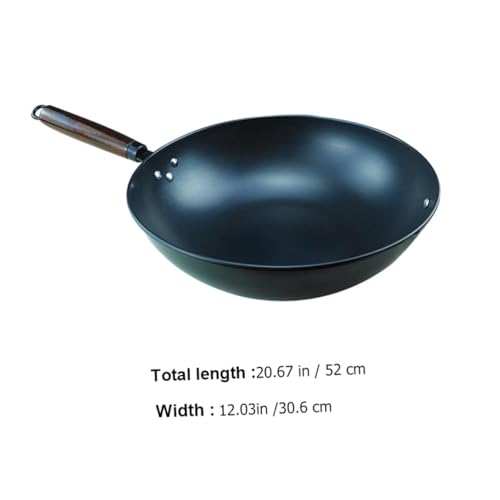 Wok doméstico antiadherente PRETYZOOM 2 lb negro miniatura 2