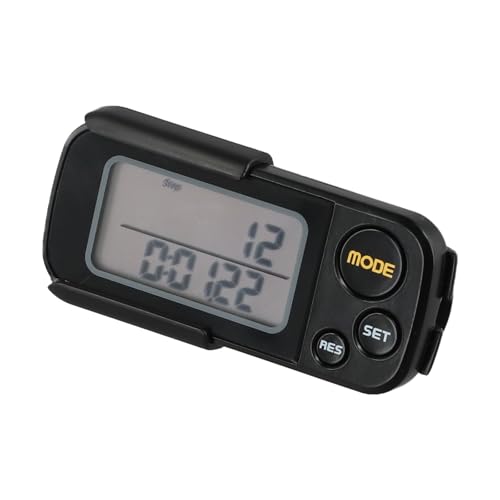 BlissfulAbode Podómetro digital con clip y cuerda de carril para contar pasos, pantalla de 6 dígitos, seguimiento de calorías y distancia, memoria de 30 días,
