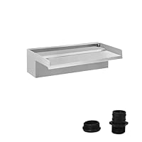 E-ANG.W Edelstahl Wasserfall,Wasserspeier mit Breiter Fließender Plattform,Geeignet für Gartenteich,Terrassen,Schwimmbäder und Wassermerkmale(15 cm)