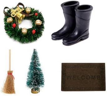 Miniatura 2 de Accesorios de decoración de casa de muñecas, modelo de escena en miniatura 112, 5 piezas, corona de Navidad, juego de juguetes de simulación