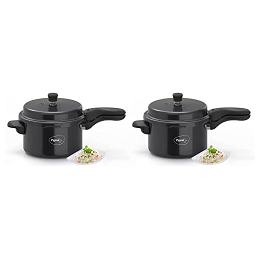 Pigeon Titanium Hard Anodized Pressure Cooker - 5 litres - Black + Pigeon by Stovekraft Titanium 3 Ltrs Pressure Cooker - Black