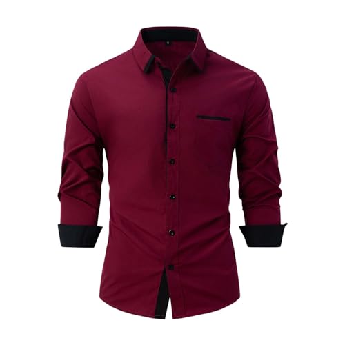 Guayabera Shirts for Men Business Casual Long Sleeve Button-Up Shirt with Pocket Muscle fit Wrinkle Free Stylish Outfits
