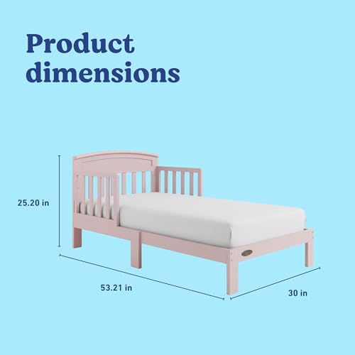 Image of Graco Benton Toddler Bed (Blush) - GREENGUARD Gold Certified, Baby Safety Alliance Verified, with Safety Toddler Guardrails, Fits Standard Crib Mattress, Easy Assembly, Kids Transition Bed