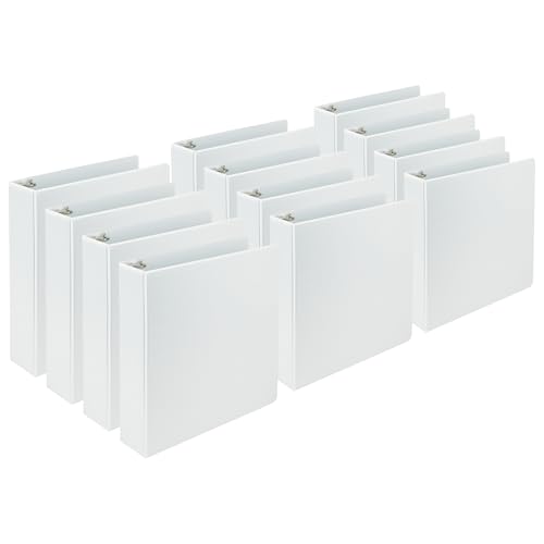 Image of Samsill Plant-Based 3 Inch Durable D-Ring Binder, View Binder, Eco-Friendly, USDA Certified Biobased, 12 Pack, White