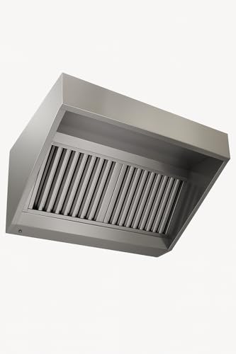 Hotte Professionnelle en Inox 1000x750 mm – Hotte Trapèze – Hotte Aspirante Triple Flux et Extraction, Filtres, Variateur et Moteur – Restaurant, Food Truck,...