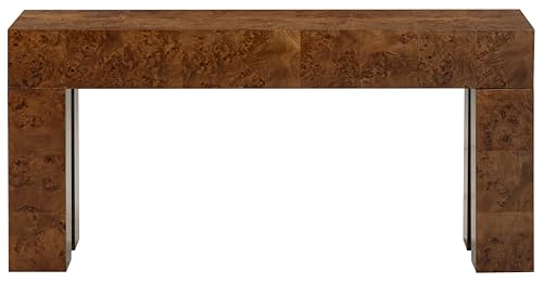 SAFAVIEH Couture Collection – Betharose Walnut Burl Wood Console Table, Modern Entryway & Living Room Accent (SFV2221A)