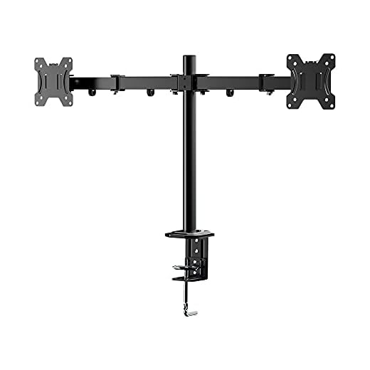 Suporte De Mesa Duplo Articulado Para Monitores De 10 A 27 Polegadas Com Ajuste De Altura - Multilaser AC367 Preto